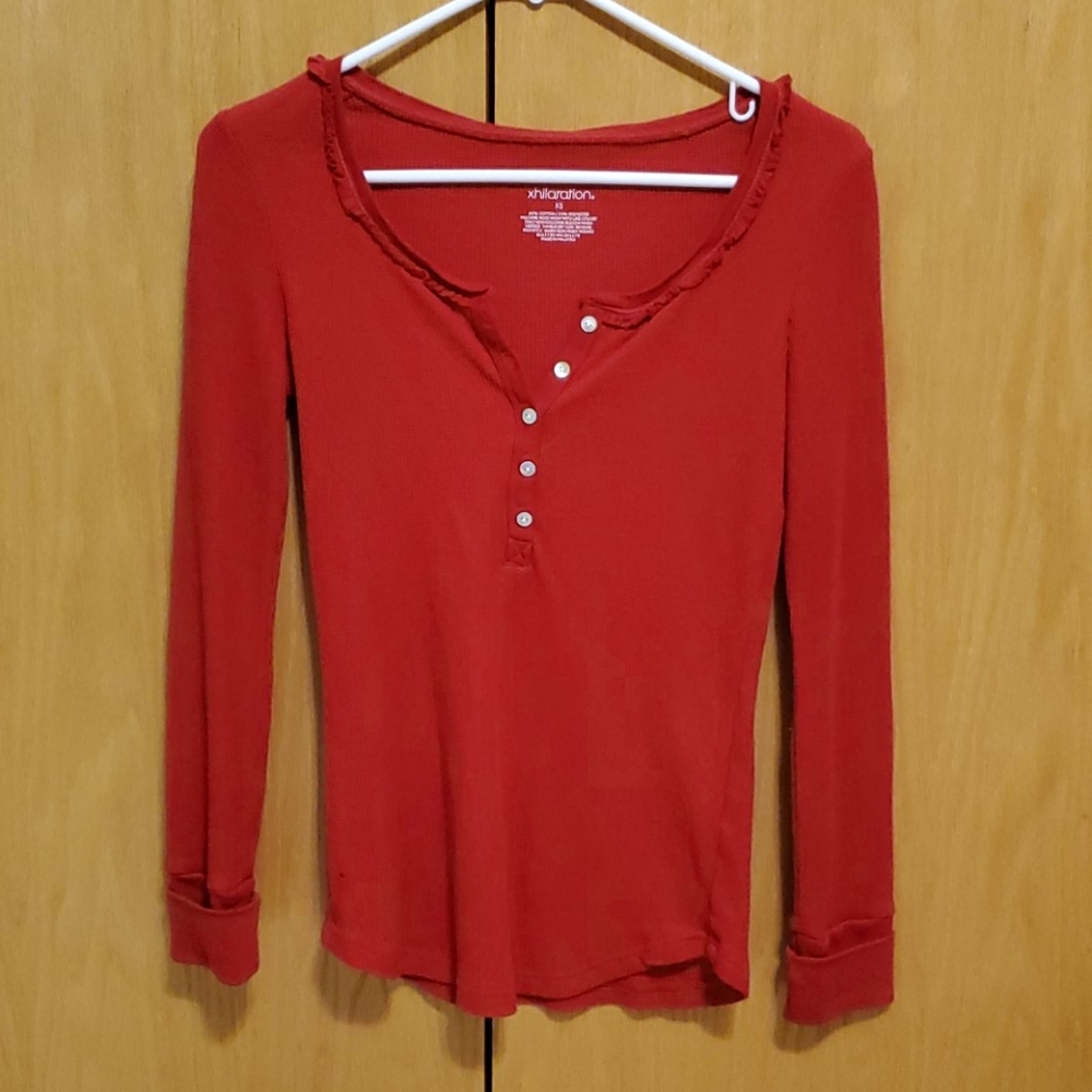 Fringy textured Button-up Long Sleeve